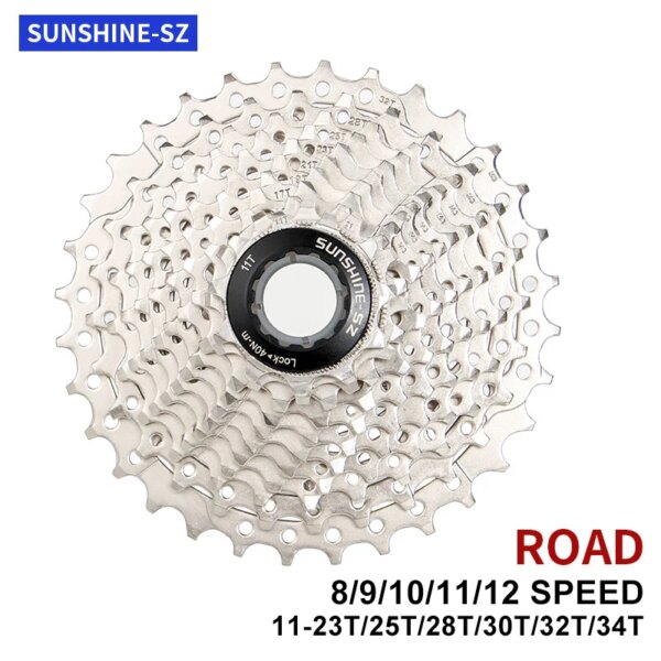 SUNSHINE-Cassette de velocidad para bicicleta de carretera, 8/9/10/11/12, 11V, 23/25T/28T/30T/32T/34T/36T, piñón libre K7 de 10V para SHIMANO SRAM