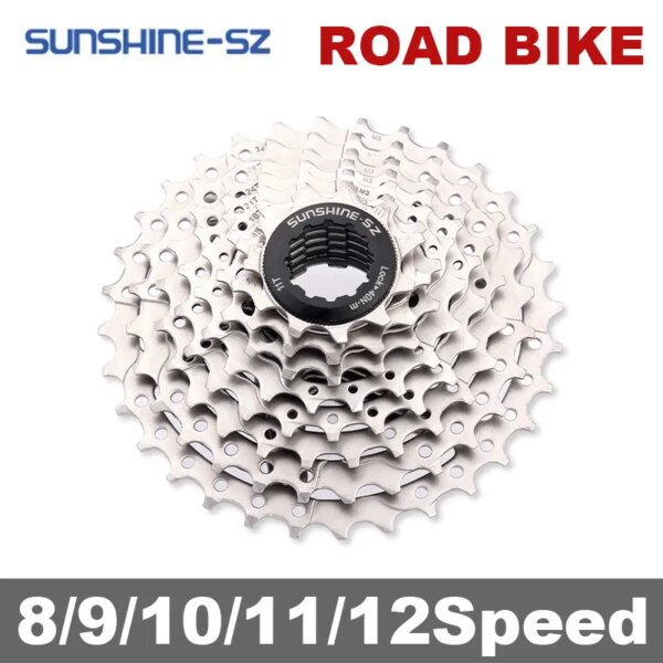 SUNSHINE-Cassette para bicicleta de carretera, 8, 9, 10, 11, 12 velocidades, 11-23T/25T/28T/30T/32T/34T/36T, piñón K7 para buje Shimano HG