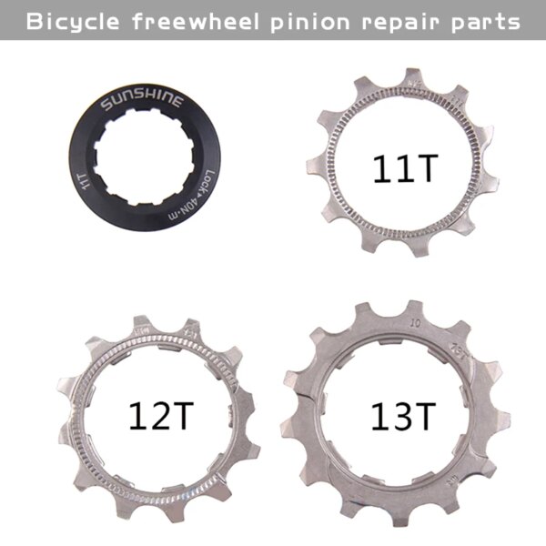 SUNSHINE-SZ Piezas de reparación de piñón de volante de bicicleta cassette de bicicleta de 11 velocidades 11T 12T 13T cubierta de bloqueo de volante de bicicleta