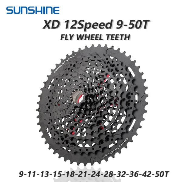 SUNSHINE XD Cassette 12 velocidades 9-50T MTB piñón de bicicleta volante de bicicleta de montaña apto para rueda libre SRAM GX EAGLE