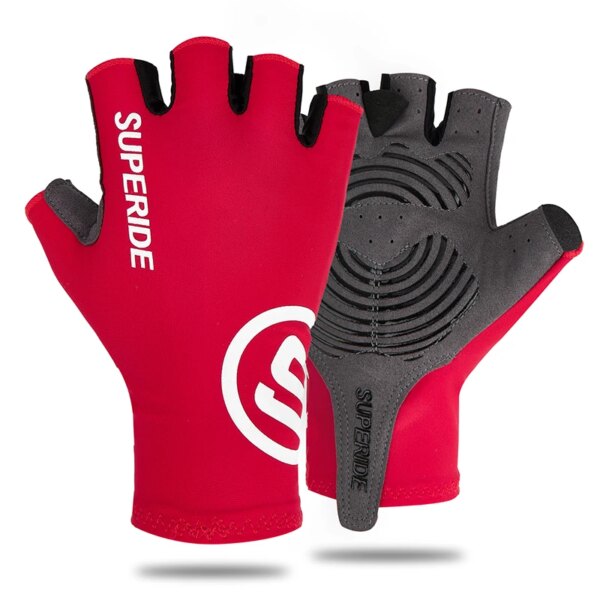 SUPERIDE hombres mujeres medio dedo ciclismo guantes deportivos antisudor guantes para bicicleta de carretera acolchados a prueba de golpes MTB guantes para bicicleta