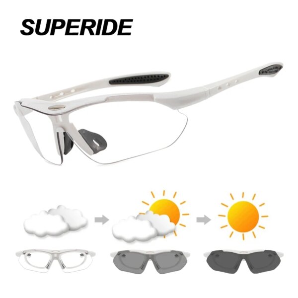 SUPERIDE-gafas de sol fotocromáticas para ciclismo para hombre y mujer, lentes polarizadas para ciclismo de montaña y carretera, UV400 DH, para exteriores