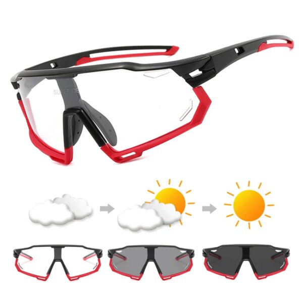 SUPERIDE gafas de sol fotocromáticas para ciclismo, gafas deportivas para hombre y mujer, gafas para bicicleta de montaña UV400 para exteriores, gafas para bicicleta de carretera