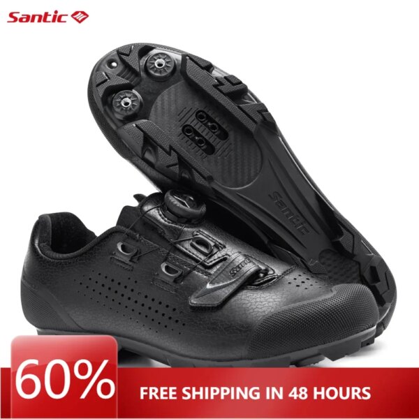 Santic-zapatos de ciclismo para hombre y mujer, zapatillas de ciclismo de montaña con suela superior de nailon de PU, novedad de 2023