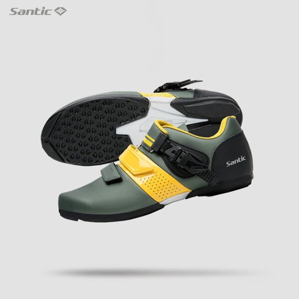 Santic-zapatos para bicicleta de montaña y carretera, zapatillas de deporte duras y cómodas con desbloqueo de goma TPU para hombre y mujer, para correr, senderismo y ciclismo