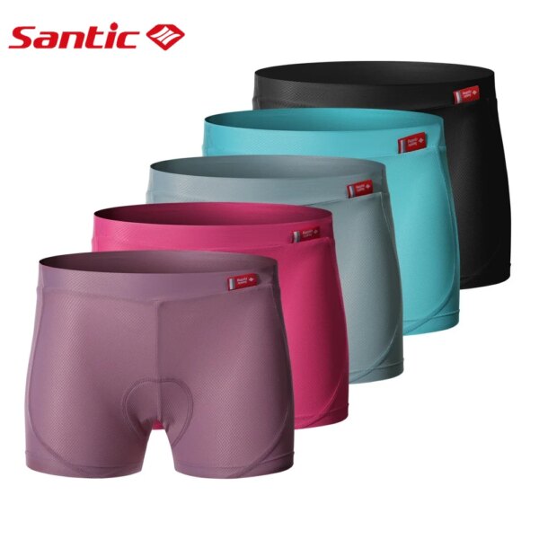 Santic-pantalones cortos de ciclismo para hombre y mujer, ropa interior acolchada, pantalones cortos de ciclismo a prueba de golpes, pantalones cortos para bicicleta de montaña y carretera, talla asiática