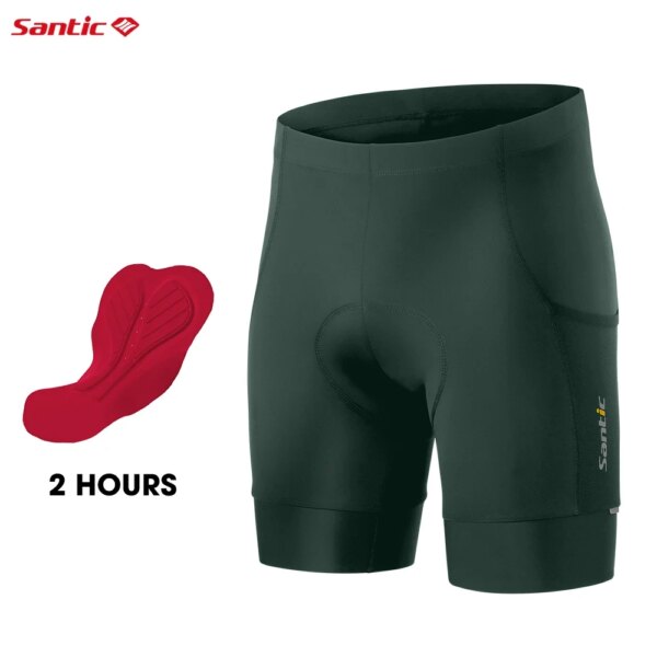 Santic pantalones cortos de ciclismo para hombre, pantalones cortos con pechera de ciclismo acolchados 4D de verano, ropa MTB, medias deportivas para bicicleta, transpirables