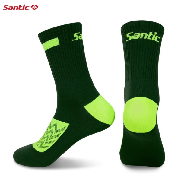 Calcetines de ciclismo Santic para mujer, calcetines para bicicleta MTB, calcetines transpirables antisudor para deportes al aire libre, calcetines de ciclismo multicolores