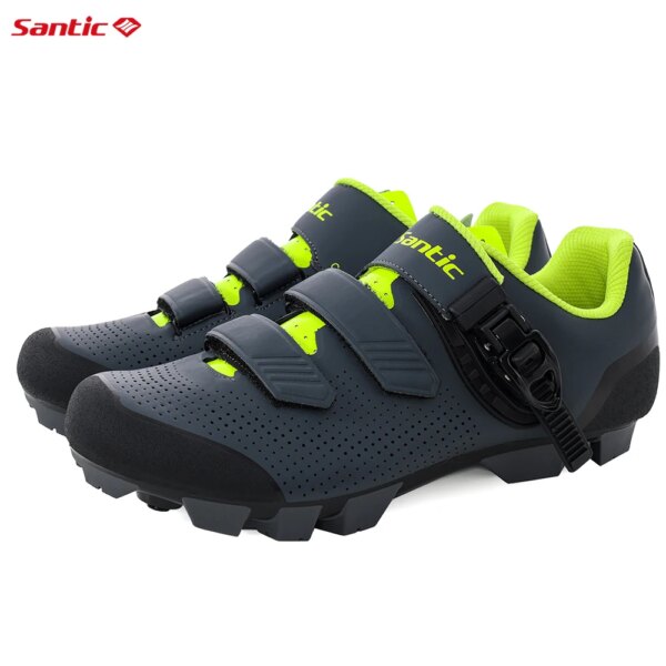 Santic MTB zapatos de ciclismo Unisex bicicleta de montaña resistente al desgaste bicicleta impermeable fondo de nailon zapatos de montar autoblocantes KMS20024