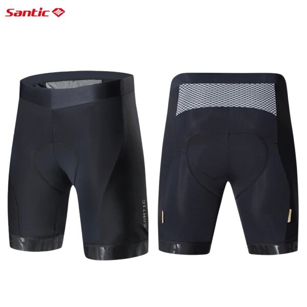 Santic-pantalones cortos de ciclismo para hombre, transpirables, de secado rápido, antideslizantes, de 4 a 5 horas de paseo, acolchados de importación italiana, M8C050107