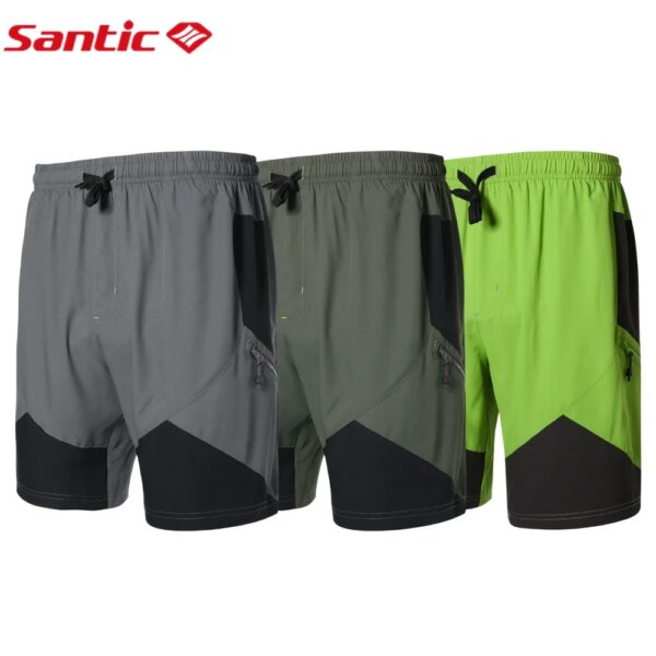 Santic-pantalones cortos de ciclismo para hombre, pantalones cortos para bicicleta de montaña, pantalones cortos para descenso, sueltos, ciclismo deportivo al aire libre, talla asiática