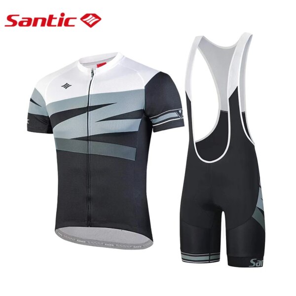 Santic-trajes de ciclismo para hombre, Jersey de ciclismo, pantalones cortos con pechera, ropa para bicicleta de montaña, conjuntos de Jersey para bicicleta K20MT146