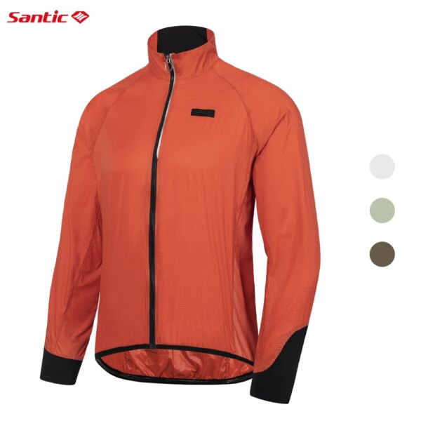 Santic chaquetas de ciclismo para hombre a prueba de viento MTB Road reflectante al aire libre protección UV chaqueta de ciclismo impermeable abrigo de piel con bolsillos