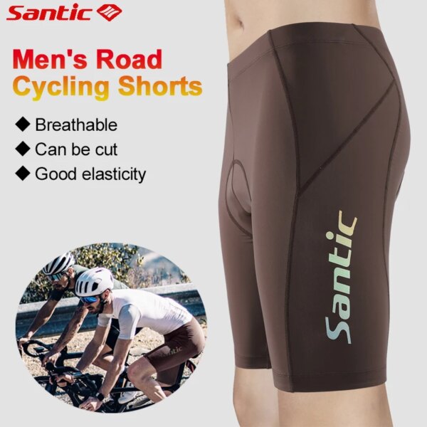 Pantalones cortos de ciclismo Santic para hombre, pantalones cortos elásticos cortables para hombre, ropa de bicicleta con cojín profesional, ropa de Ciclismo de Carretera de secado rápido