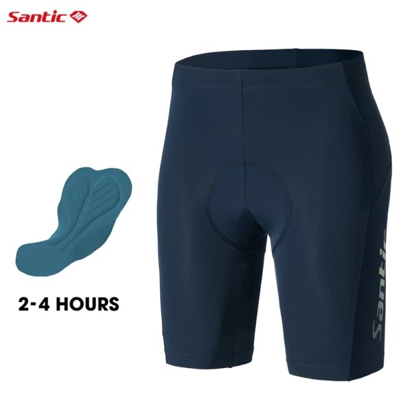 Santic Pantalones cortos de ciclismo para hombre, pantalones de ciclismo transpirables para bicicleta de carretera de verano, cojín de esponja de secado rápido