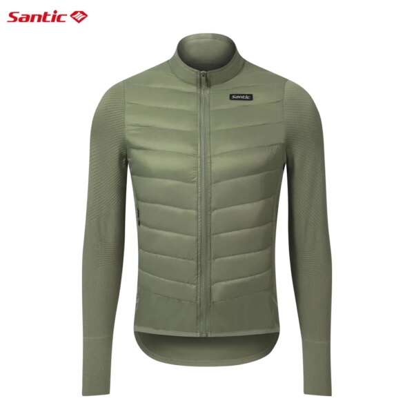 Santic-Chaquetas de ciclismo para hombre, abrigos deportivos de ciclismo a prueba de viento, cálidos y transpirables, con cremallera completa, para invierno