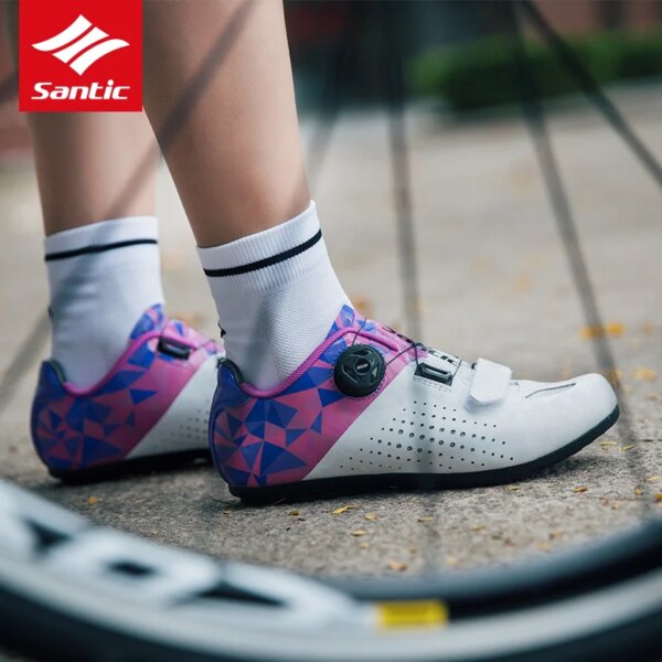 Santic nuevos zapatos de ciclismo para mujer transpirables MTB zapatos de bicicleta de carretera sin bloqueo zapatos para bicicleta de montaña sapatilha ciclismo 36-40