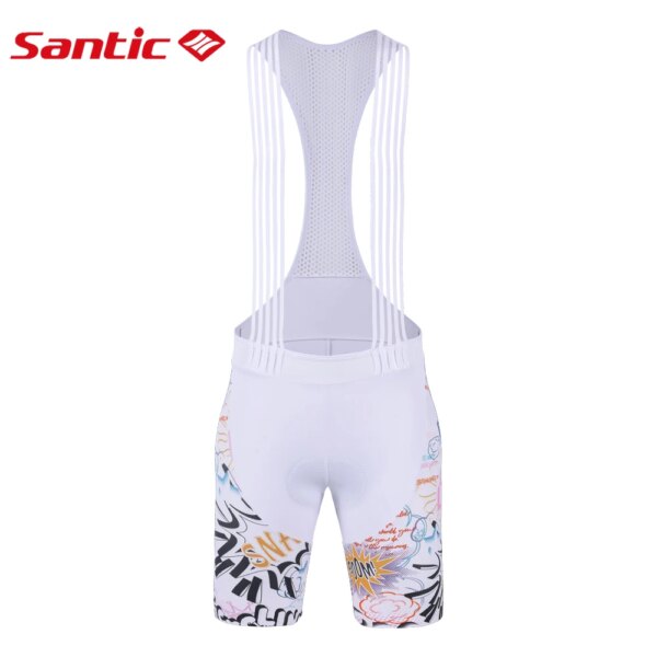 Santic pantalones cortos de ciclismo para mujer, pantalones cortos de verano MTB, pantalones cortos con tirantes para ciclismo, reflectantes que absorben el sudor