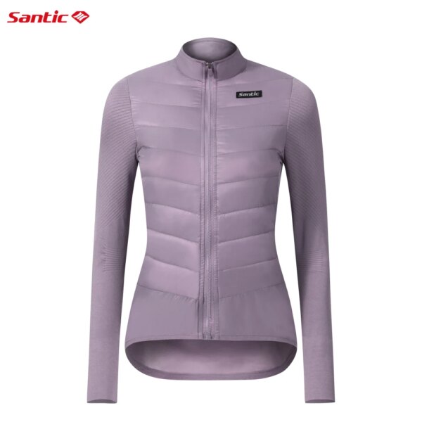 Santic Chaquetas de ciclismo para mujer, chaquetas de invierno para ciclismo, bicicleta de carretera, ligeras, MTB, resistentes al viento, cálidas, transpirables, con cremallera completa