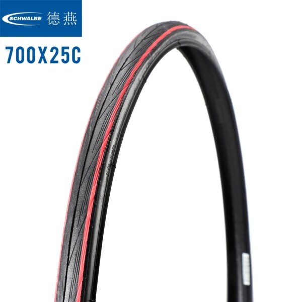 Schwalbe-neumático de bicicleta 700C LUGANO II, 700x25C, 700x28C, protección k-guard, ultraligero, 365g, lado rojo