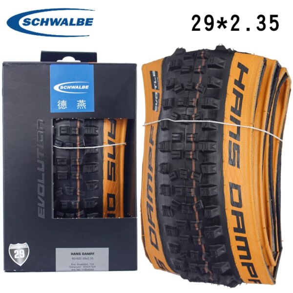 Neumático de bicicleta Schwalbe HANS DAMPF 29er 29*2,35 TLE sin cámara fácil 50EPI EVO MTB neumáticos de bicicleta de montaña 29 pulgadas neumático plegable pieza de ciclismo