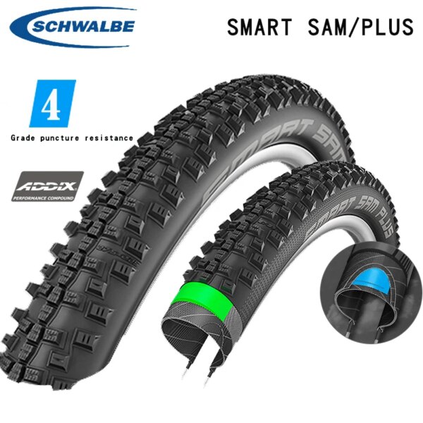 Neumático de bicicleta de montaña Schwalbe am XC alambre de acero a prueba de puñaladas SMART SAM PLUS 26 27,5 29 pulgadas neumático plegable de montaña resistente a puñaladas