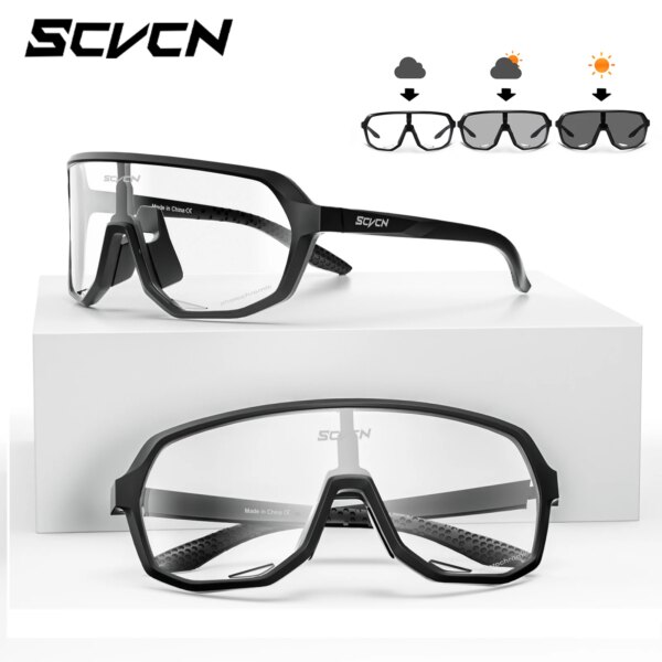 Scvcn-nuevas gafas de sol fotocromáticas para ciclismo para hombre, gafas de ciclismo para bicicleta de montaña, gafas polarizadas UV400 MTB para carretera para mujer