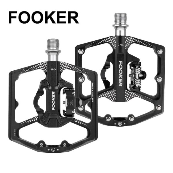 Pedal de bloqueo automático, 3 rodamientos, pedales anchos para bicicleta, ultraligeros, antideslizantes, CNC, MTB, carretera, SPD, piezas de bicicleta impermeables