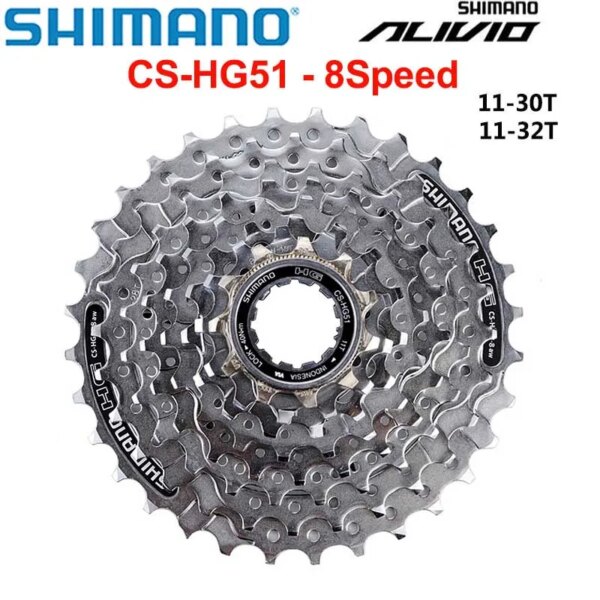 Shimano 8 velocidades ALIVIO CS-HG51-8 Cassette volante de bicicleta de montaña MTB 8 ​​velocidades piñón de Cassette 11-30T 11-32T volante de bicicleta