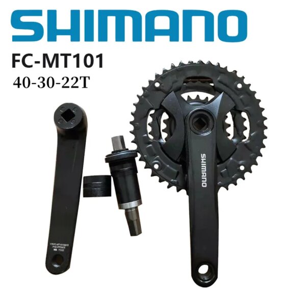 Shimano ALIVIO FC-MT101 bielas para bicicleta de montaña 3 × 9 velocidades 170mm 40-30-22T con soporte inferior Shimano Square Hole 122,5