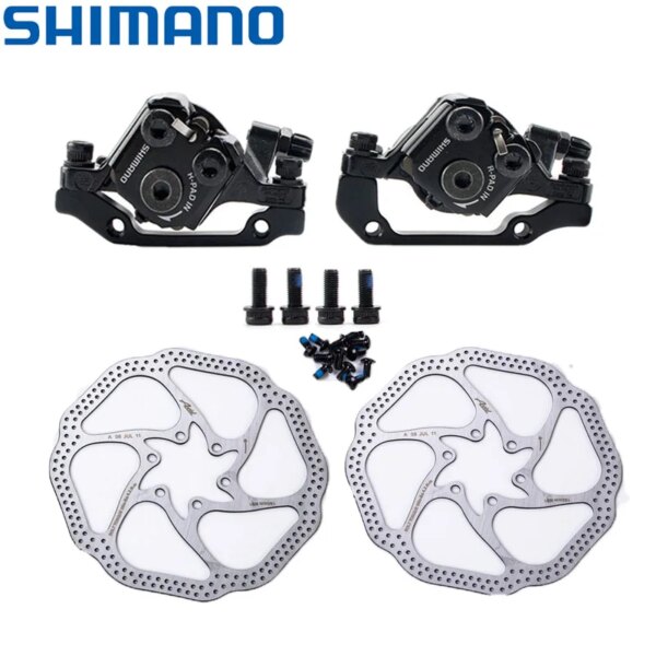 Pinzas de freno de disco mecánico Shimano BR-M375 TX805 para Acera Alivio Deore con almohadillas de resina pinza M375 con Rotor n G3 HS1 TX805