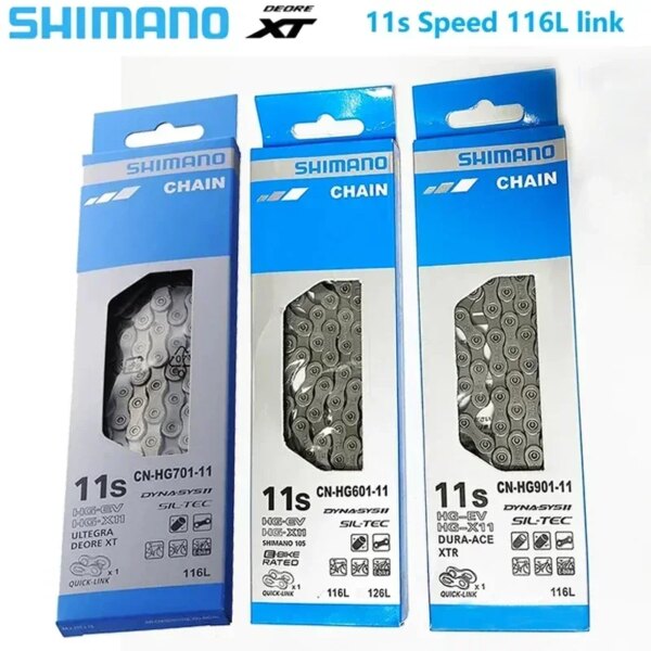 Cadena de bicicleta Shimano 11 velocidades HG901 cadena de bicicleta CN HG701 HG601 HG901 11V cadena MTB bicicleta de carretera corriente 116L piezas de enlace rápido Mtb