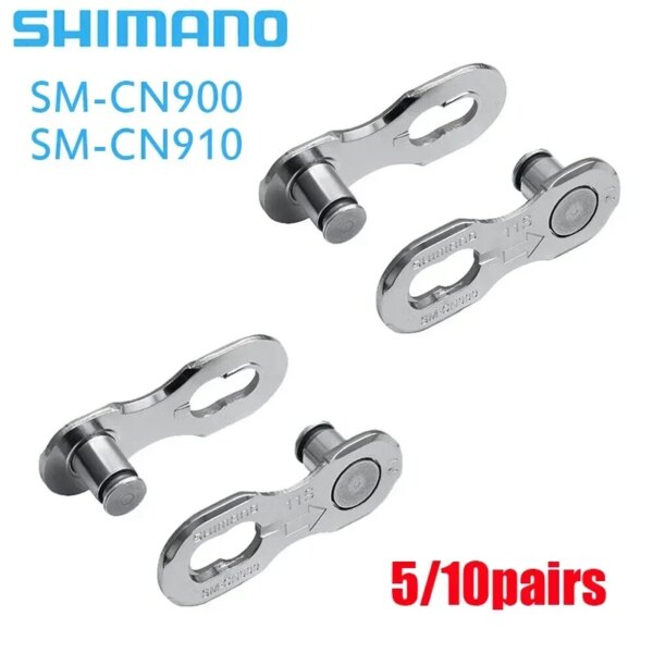 Shimano-conector de cadena de bicicleta, SM-CN900 de enlace de cadena de 11 velocidades, SM-CN910 de 11V, 12V, HG-X11 de cadena de bicicleta de montaña, enlace rápido, 10/5 pares