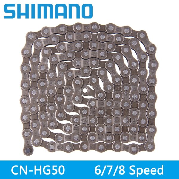 Shimano CN-HG50 cadena de bicicleta de montaña/carretera de 6/7/8 velocidades, 6 velocidades, 7 velocidades, 8 velocidades, 112 eslabones, cadena, accesorios para bicicleta de montaña