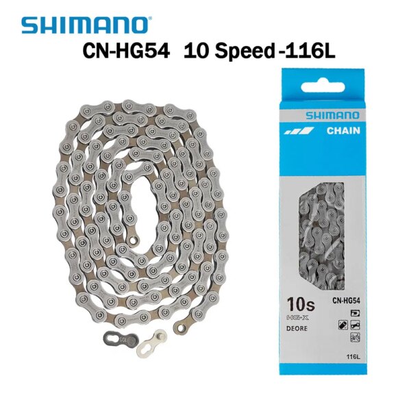 Shimano DEORE CN- HG54 Cadena de bicicleta de montaña de 10 velocidades, cadenas 10 s, cadena de ciclismo de HG-54 para sistema M591 M610 M670 M6000