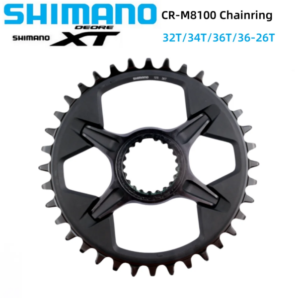 Plato Shimano DEORE XT M8100 CR-M8100 de 12 velocidades 32T/34T/36T/36-26T corona para bicicleta de montaña piezas de bicicleta MTB engranaje de bielas