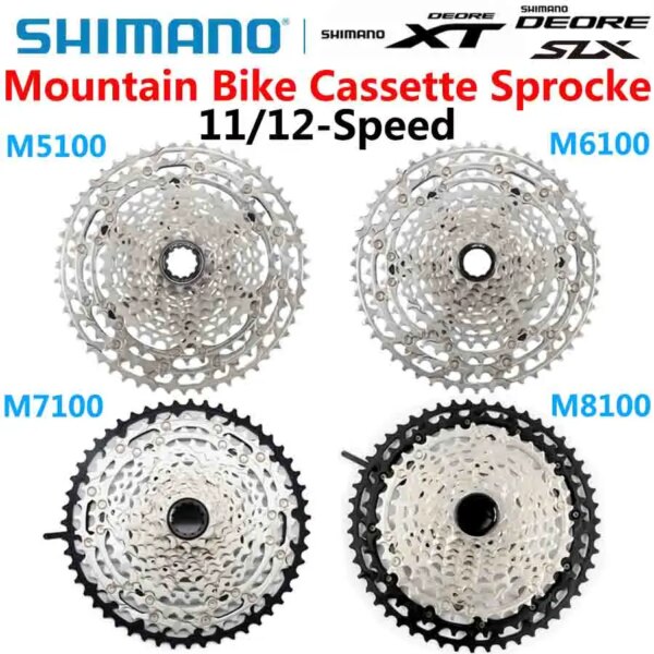 Shimano DEORE XT SLX CS-M5100 CS-M6100 CS-M7100 CS-M8100 piñón de Cassette rueda libre bicicleta de montaña MTB 11 velocidades 12 velocidades