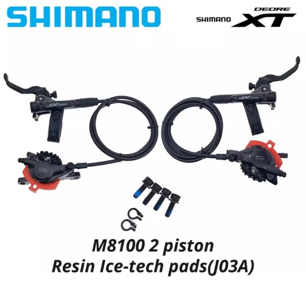 Shimano DEORE XT SLX M6100 M6120 M7100 M7120 M8100 M8120 Juego de frenos de disco hidráulicos de 2 o 4 pistones para bicicleta de montaña MTB Original