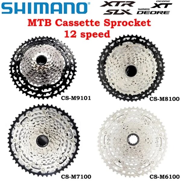 Shimano DEORE XT SLX XTR CS-M6100 CS-M7100 CS-M8100 CS-M9101 CS-M9100 piñón de Cassette rueda libre bicicleta de montaña MTB 12 velocidades