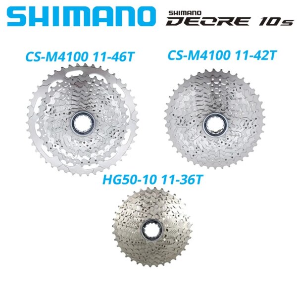 Shimano Deore-Cassette de 10 velocidades para bicicleta M6000 M4100 HG50 HG500 CS-M4100 10S 10V SLX XT MTB, rueda libre para bicicleta de montaña 36T 42T 46T