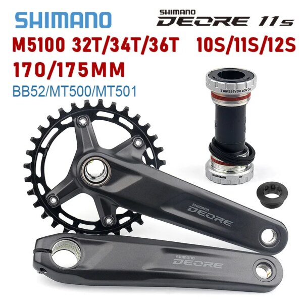 Shimano Deore FC M5100 platos y bielas para bicicleta de montaña 10S 11S piñón de bicicleta de montaña 175 170mm 32T platos y bielas soporte inferior de bicicleta BB52 M500 M501