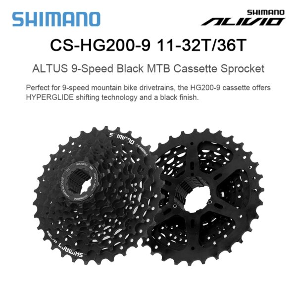 Shimano HG200 9S 11-32T/36T HG20 8S 12-32T MTB bicicleta de montaña Cassette 8/9S volante bielas piezas originales para bicicleta MTB