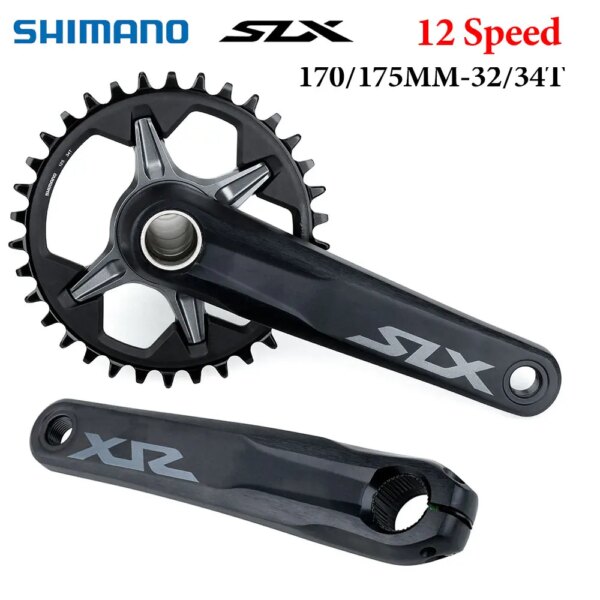 Platos y bielas Shimano SLX M7100 de 12 velocidades para bicicleta de montaña FC-M7100-1 rueda de cadena 32T 34T con parte inferior BB52 para piezas de manivela de bicicleta de montaña de 12V