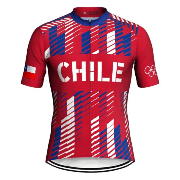 Jersey de manga corta para carretera de Chile, ropa para bicicleta, chaqueta para ciclismo, abrigo para descenso, camisa con bolsillo, ropa, suéter deportivo para Moto