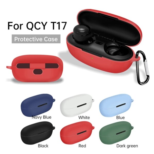 Funda protectora de silicona Compatible con QCY T17, accesorios para auriculares, fundas de repuesto, soportes protectores para la piel