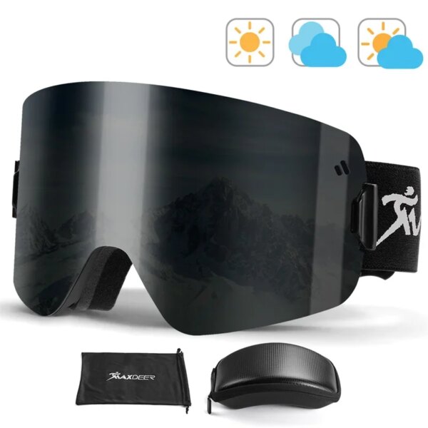 Gafas de esquí, conjunto magnético, gafas de Snowboard de visión amplia para hombres y mujeres, gafas de esquí antiniebla, protección UV400, gafas de nieve OTG