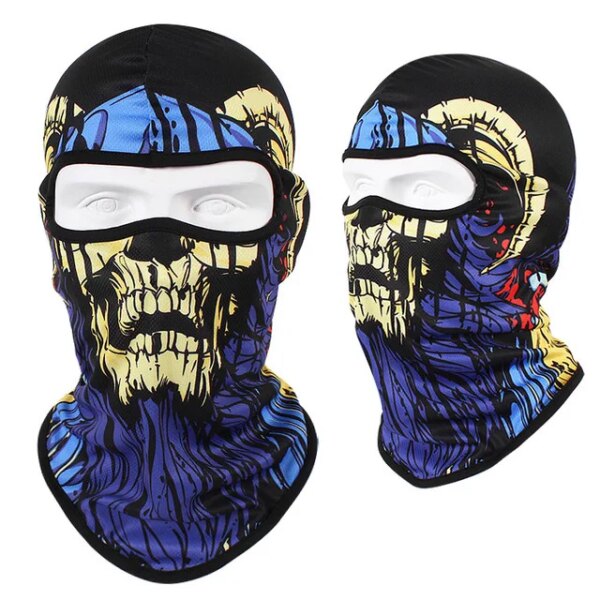 Pasamontañas con calavera para hombre, máscara de esquí, gorros de ciclismo, cubierta facial para Snowboard, casco de bicicleta y motocicleta, capucha, pañuelo, bufanda transpirable a prueba de viento