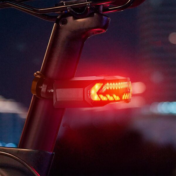 Luz trasera de bicicleta inteligente, alarma antirrobo, luz trasera tipo C recargable, luz trasera de freno de seguridad para ciclismo de carretera