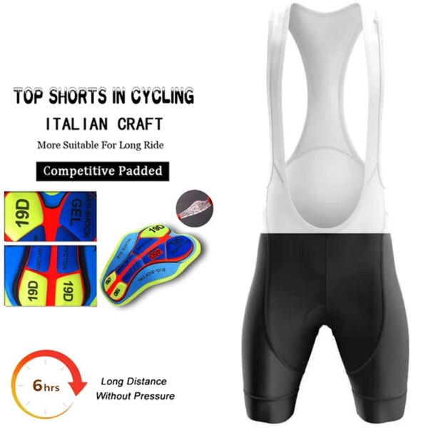 Pantalones cortos de ciclismo para hombre, peto negro liso, pantalones cortos de equipo, Maillot de Gel para bicicleta de montaña, ropa deportiva de carretera, medias profesionales