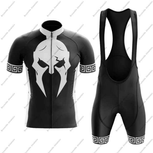 Spartan-Conjunto de camiseta de Ciclismo negra para hombre, ropa de Ciclismo de montaña y carretera, Maillot de Ciclismo para hombre